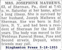 Mathews, Josephine